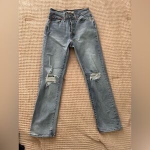 Women's Levi’s Wedgie Straight Leg Distressed Jeans